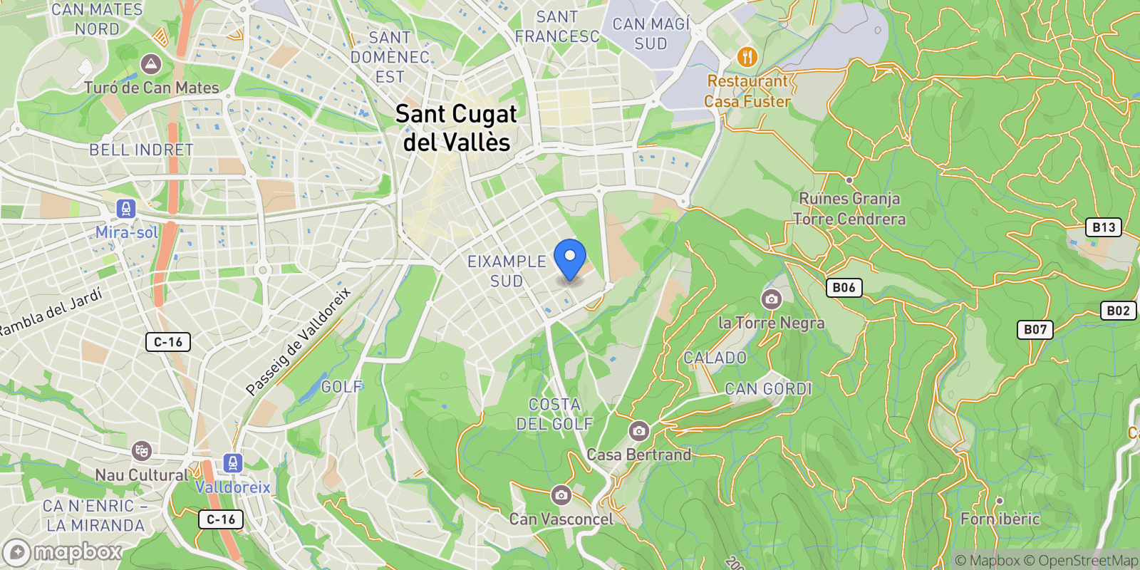 Map showing Arxiu-Estació, Sant Cugat del Valles, BARCELONA, Sant Cugat del Valles, Sant Cugat del Valles, Catalonia, Spain.