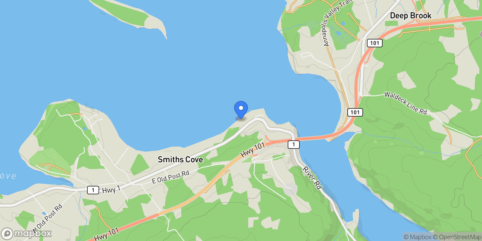 Map showing 869 Highway 1, Digby, Nova Scotia, Canada.