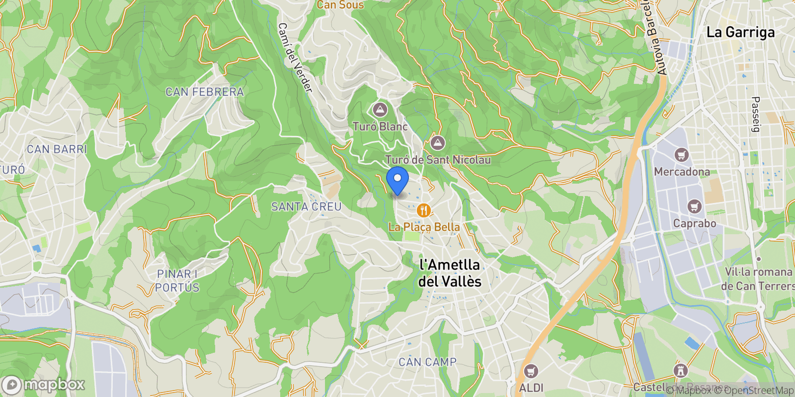 Map showing AMETLLA DEL VALLES, L' Ametlla del Valles, BARCELONA, L' Ametlla del Valles, l'Ametlla del Valles, Catalonia, Spain.