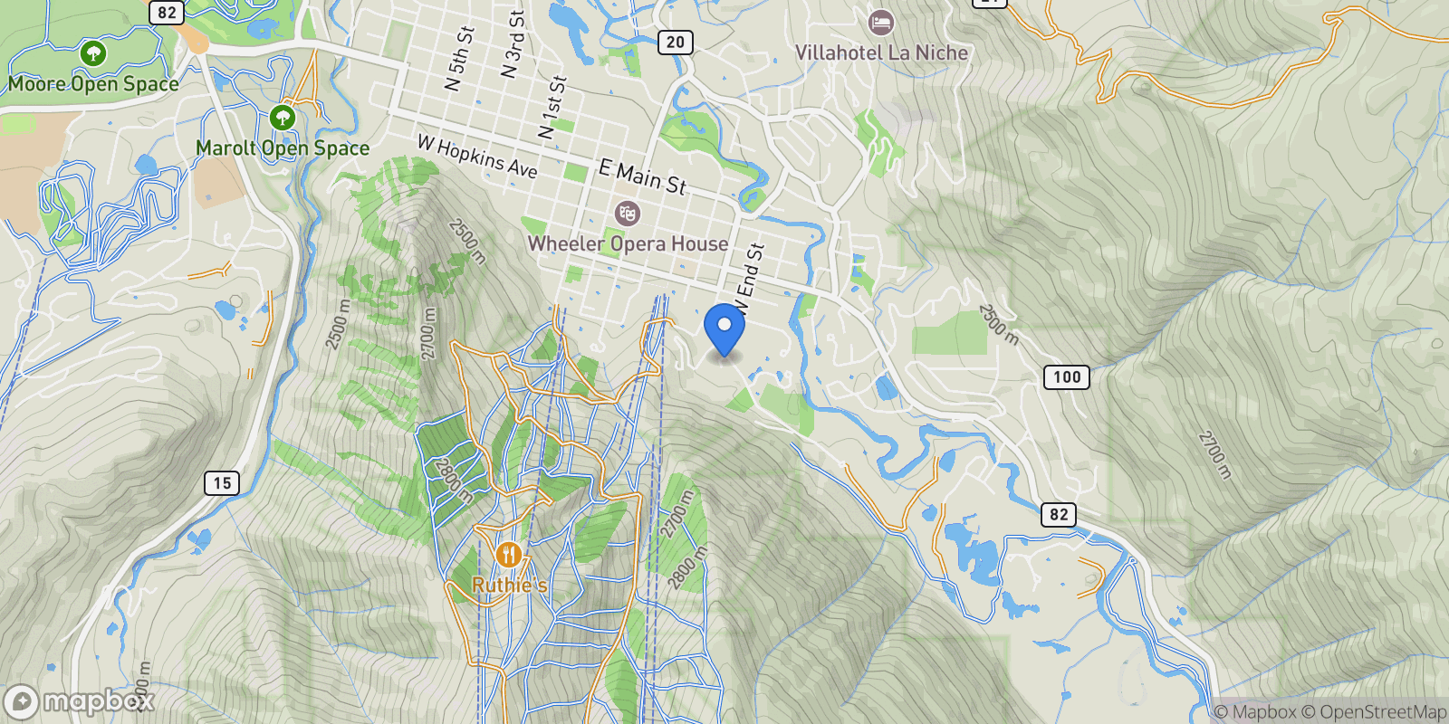 Map showing 901 Ute Avenue, Aspen, Colorado, United States.