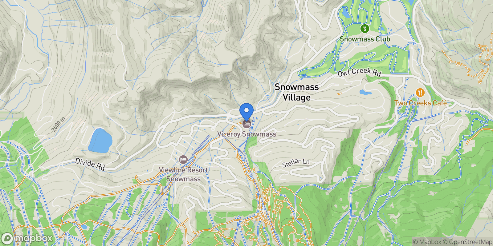 Map showing 130 Wood Road, Snowmass Village, Colorado, United States.