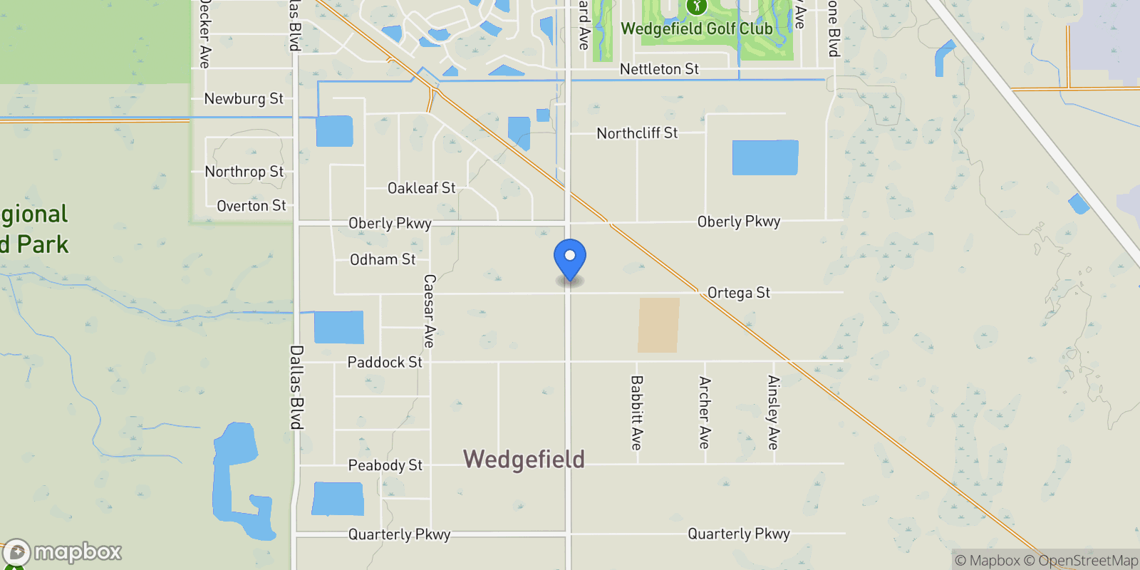 Map showing 3635 BANCROFT BOULEVARD, ORLANDO, FL 32833, Orlando, Florida, United States.