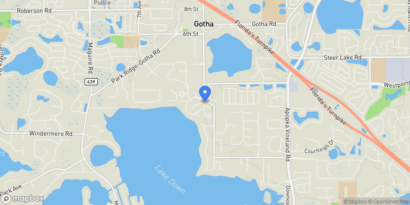 Map showing 9792 WILD OAK DRIVE, WINDERMERE, FL 34786, Lake Butler, Florida, United States.