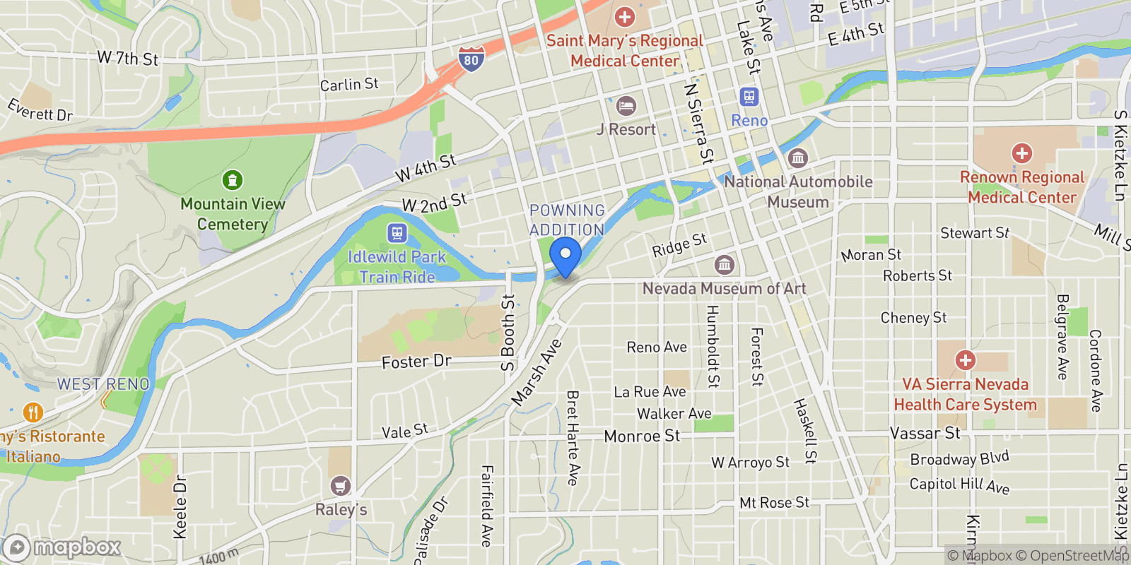 Map showing 745 California Avenue, Reno, NV, 89509, USA, Reno, Nevada, United States.