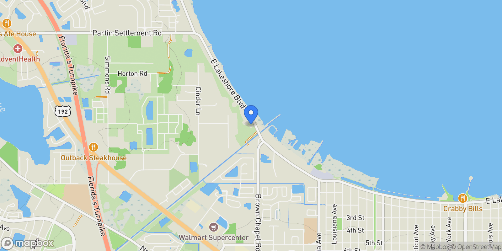 Map showing 1384 E LAKE SHORE BOULEVARD, KISSIMMEE, FL 34744, Kissimmee, Florida, United States.