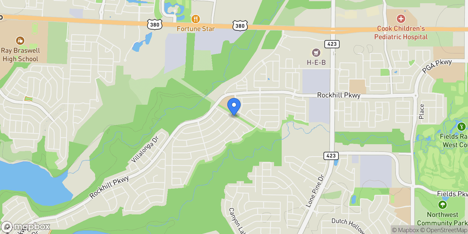 Map showing 13709 Bluebell Drive, Little Elm, Texas, United States.