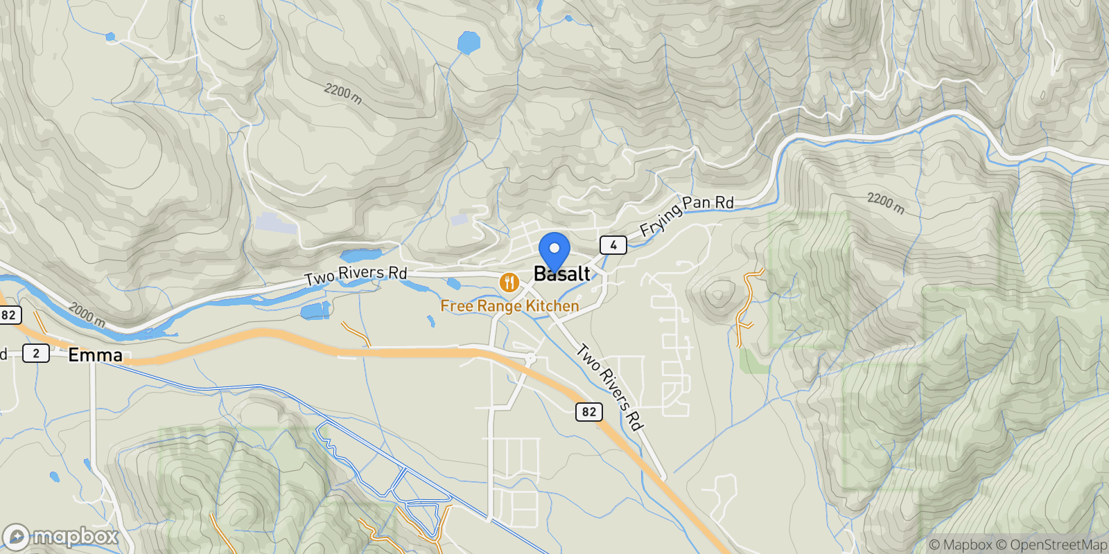 Map showing 165 Midland Avenue, El Jebel, Colorado, United States.