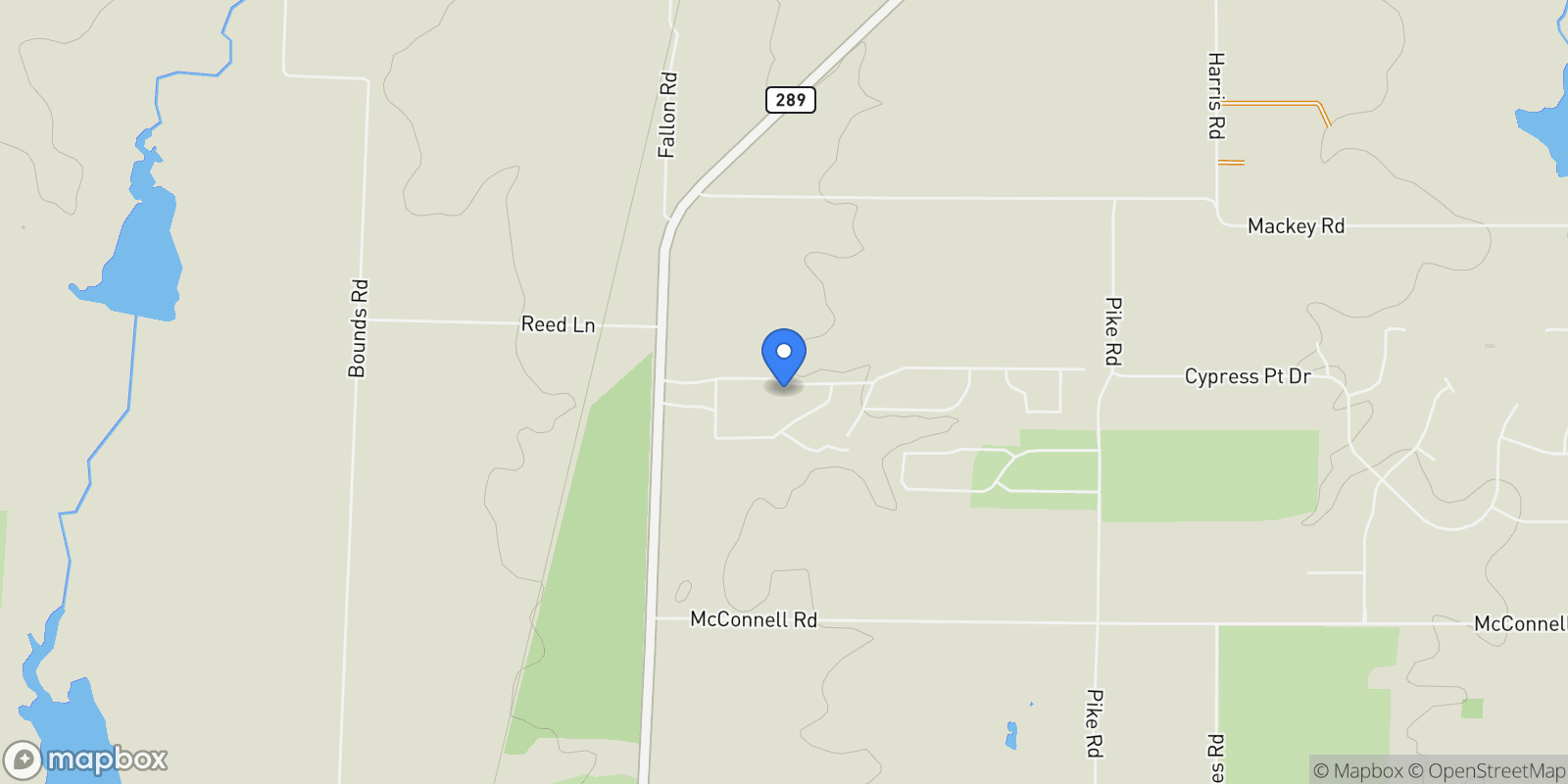 Map showing 111 Whispering Winds Drive, Gunter, Texas, United States.