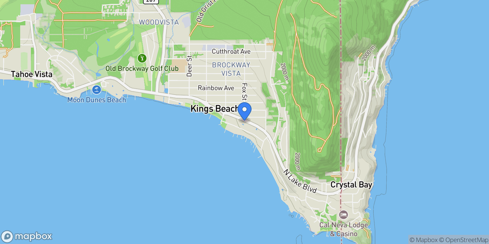 Map showing 8710 North Lake Blvd, Kings Beach, CA 96143, Kings Beach, California, United States.