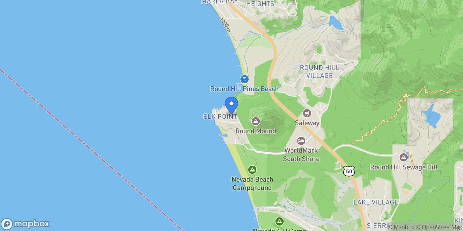 Map showing 464 Elks Avenue, Zephyr Cove, NV, 89448, USA, Glenbrook, Nevada, United States.