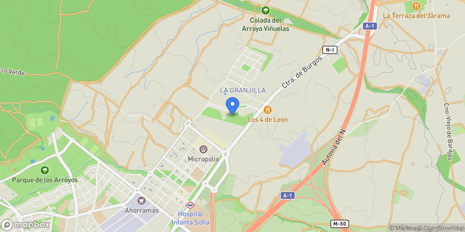 Map showing Dehesa Vieja-Puente Cultural, San Sebastián De Los Reyes, MADRID, San Sebastián De Los Reyes, Saint Sebastian of the kings, Community of Madrid, Spain.