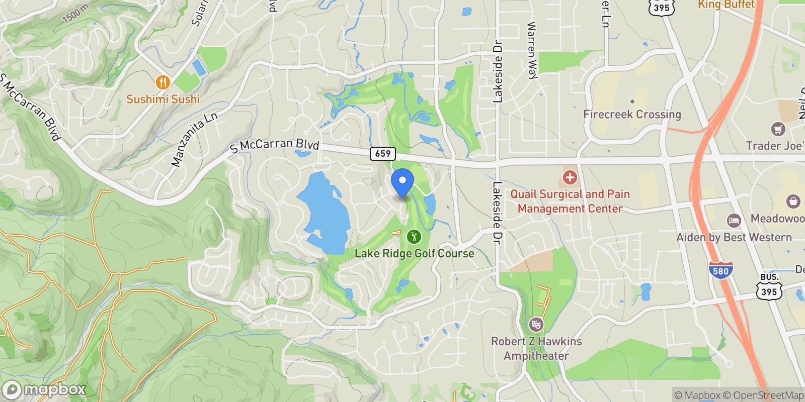 Map showing 2636 Edgerock Road, Reno, NV, 89519, USA, Reno, Nevada, United States.