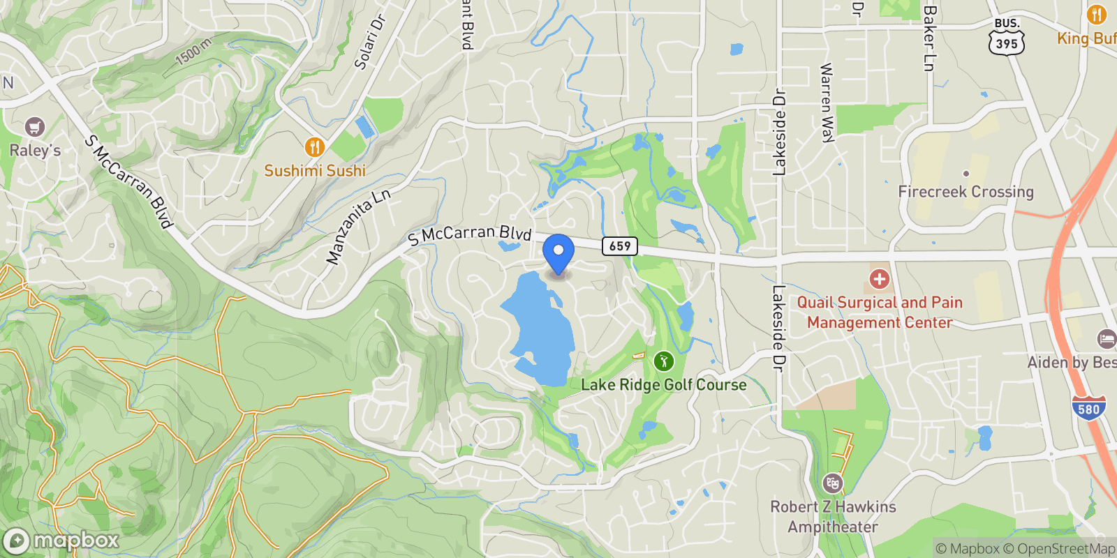Map showing 2415 Marina Circle, Reno, NV, 89519, USA, Reno, Nevada, United States.