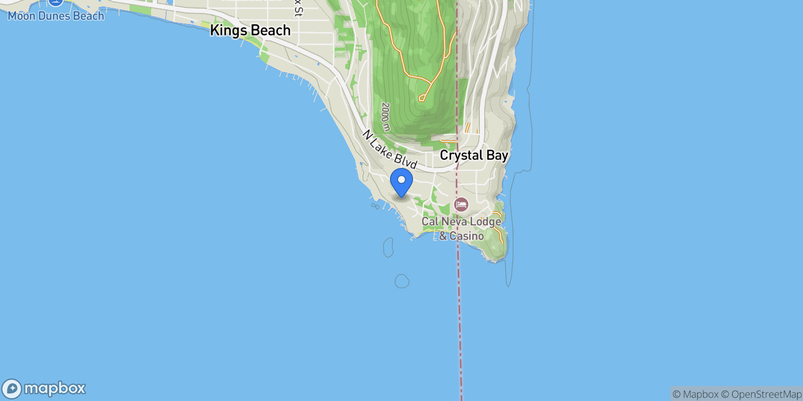 Map showing 77 Speedboat Avenue, Kings Beach, CA 96143, Kings Beach, California, United States.