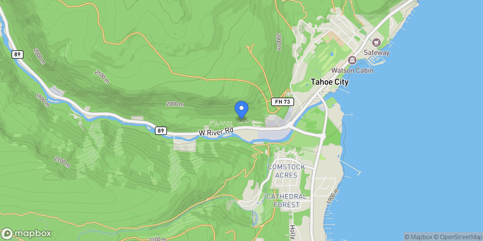 Map showing 358 Twin Crags Rd., Tahoe City, CA 96145, Olympic Valley, California, United States.