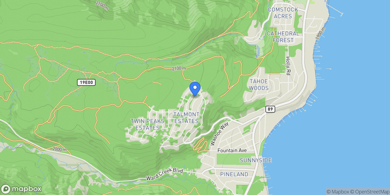 Map showing 240 Eastview Drive, Tahoe City, CA 96145, Tahoe City, California, United States.