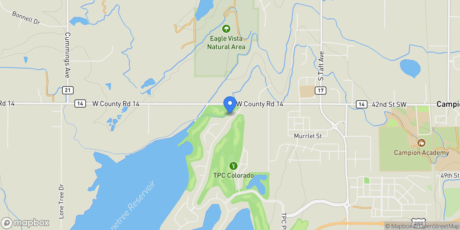 Map showing 3447 Heron Lakes Parkway , Berthoud, CO 80513, Berthoud, Colorado, United States.