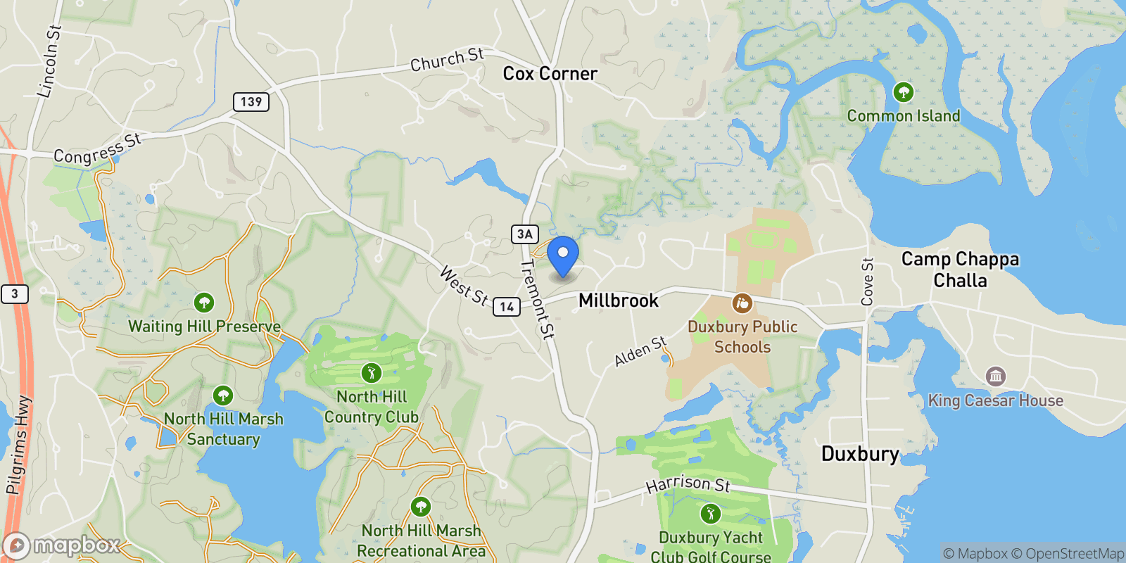 Map showing 10 Hawthorn, Duxbury, MA 02332, Duxbury, Massachusetts, United States.