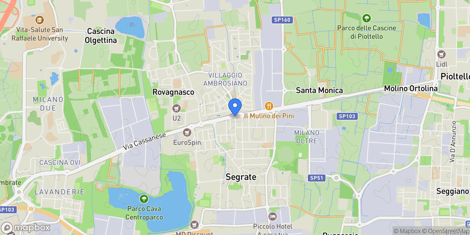 Map showing 20054 Segrate, Metropolitan City of Milan, Italy, Milano, Lombardy, Italy.