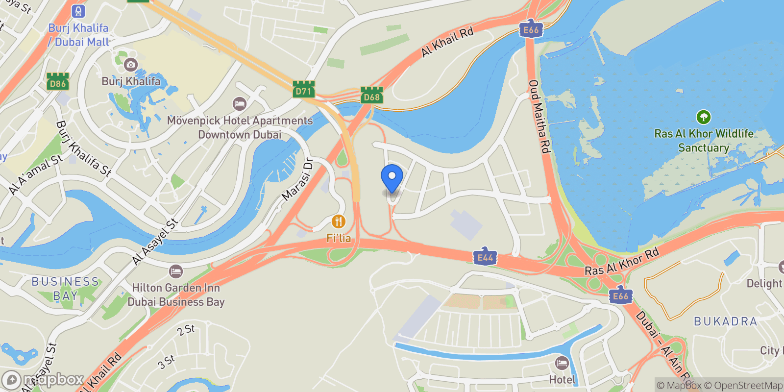 Map showing Atelis,  , Dubai, Dubai, Dubai, United Arab Emirates.