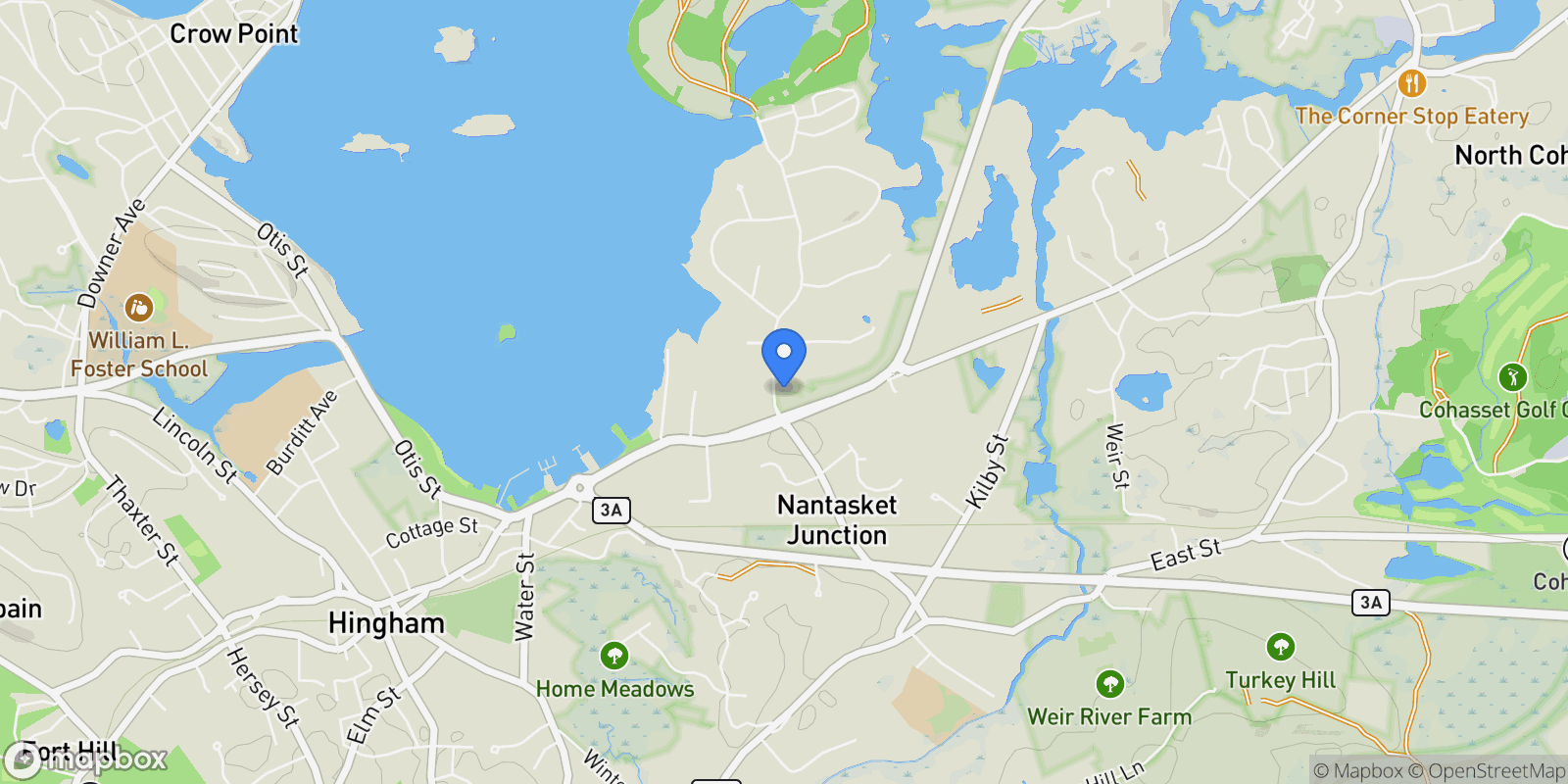 Map showing 10R Martins Lane, Hingham, MA 02043, Hingham, Massachusetts, United States.