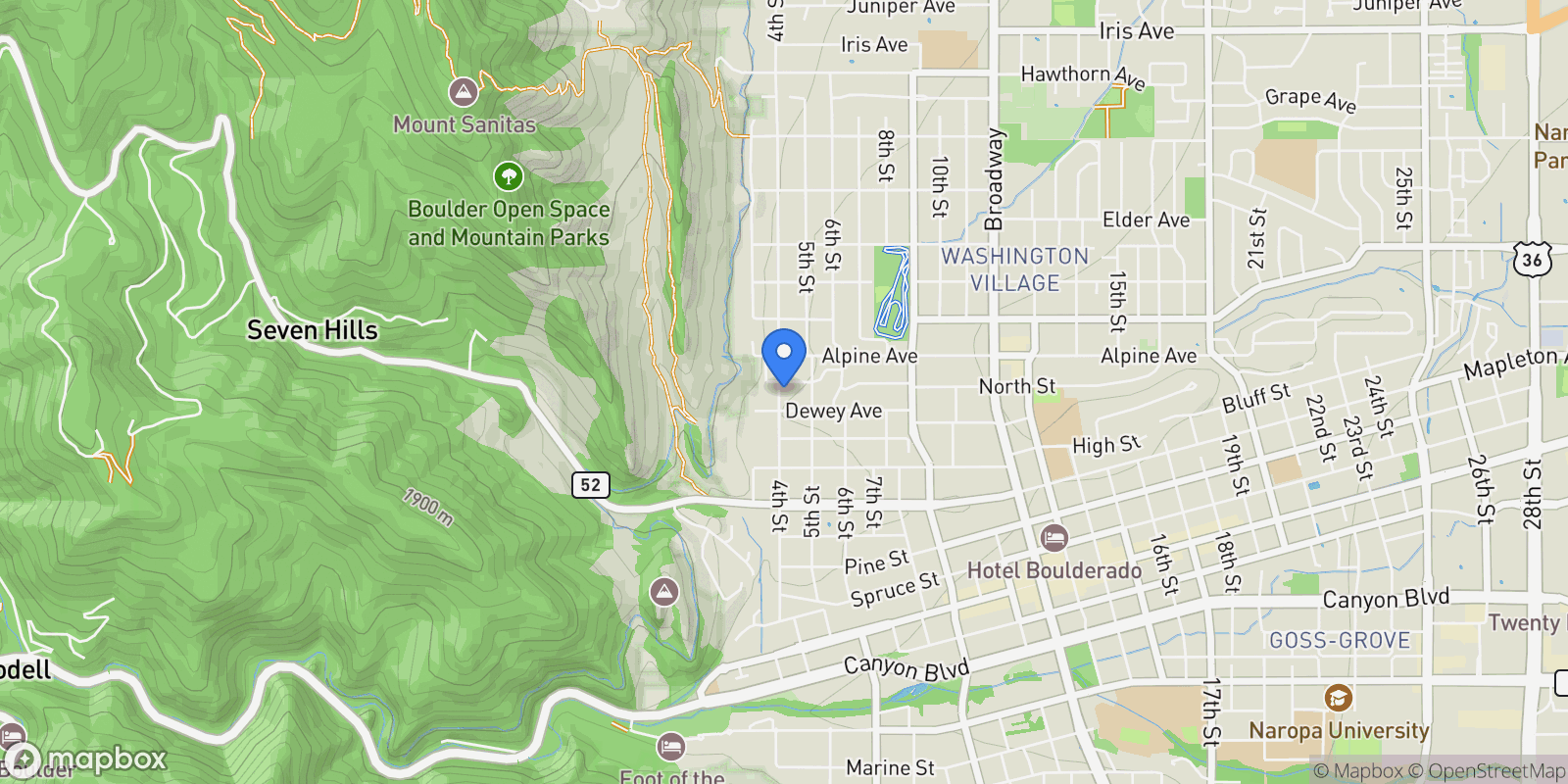 Map showing 2656 4th St , Boulder, CO 80304, Boulder, Colorado, United States.