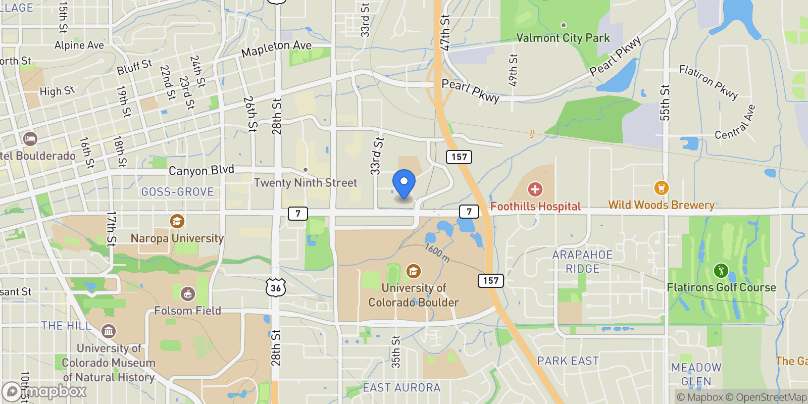Map showing 3601 Arapahoe Ave Unit# 408, Boulder, CO 80303, Boulder, Colorado, United States.