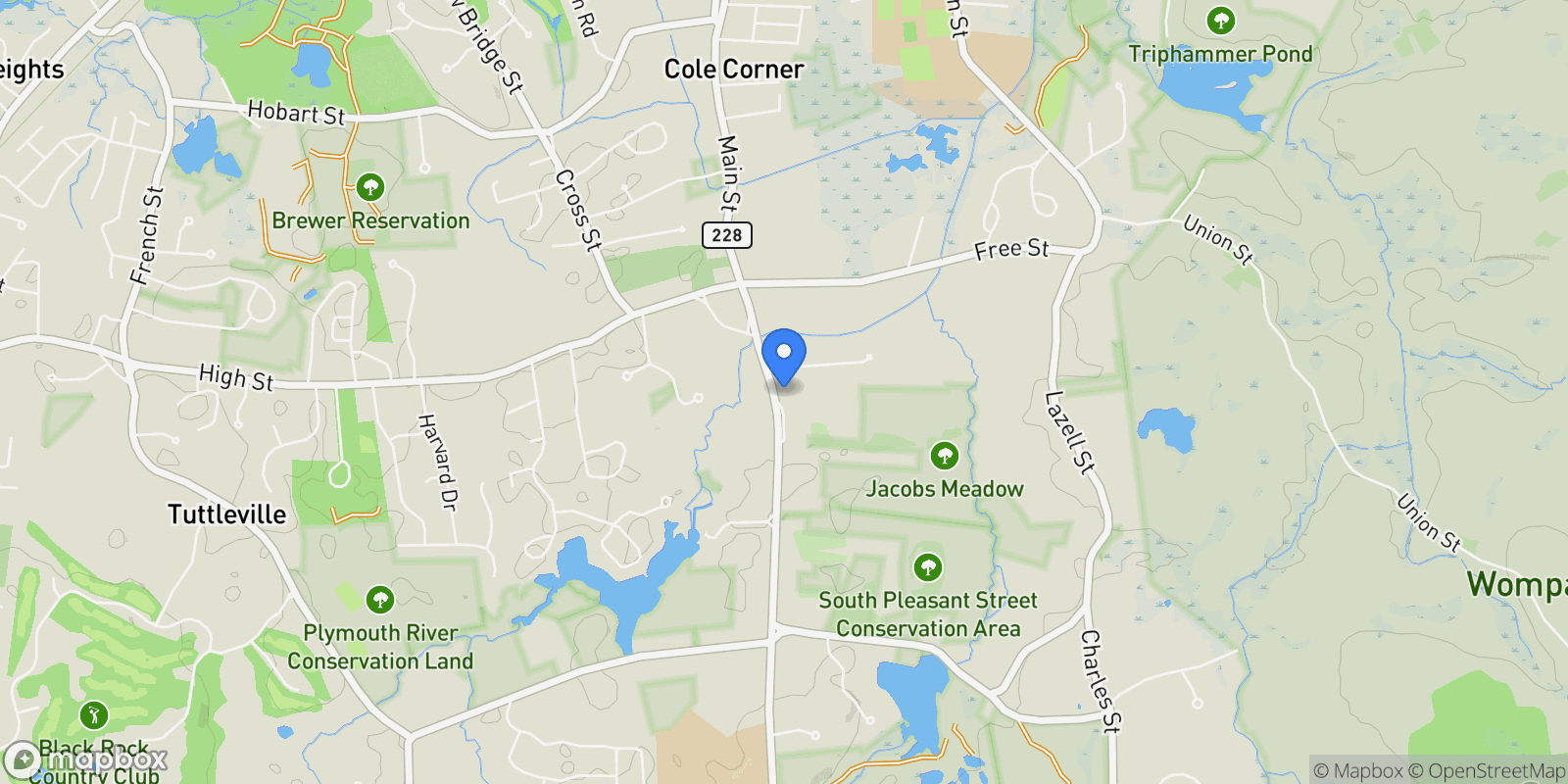Map showing 640 Main St, Hingham, MA 02043, Hingham, Massachusetts, United States.