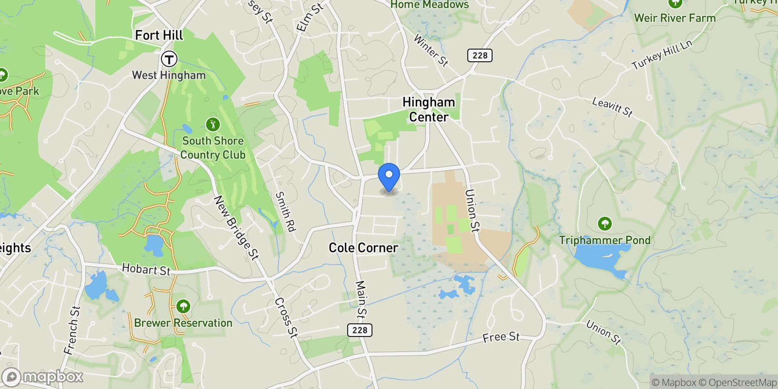 Map showing 125 Halsted Dr, Hingham, MA 02043, Hingham, Massachusetts, United States.