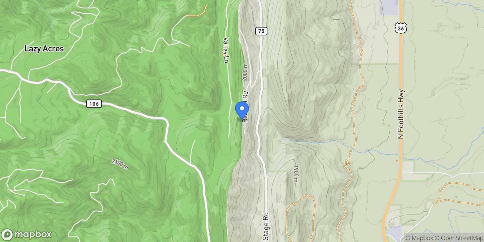 Map showing 6109 Red Hill Rd , Boulder, CO 80302, Boulder, Colorado, United States.
