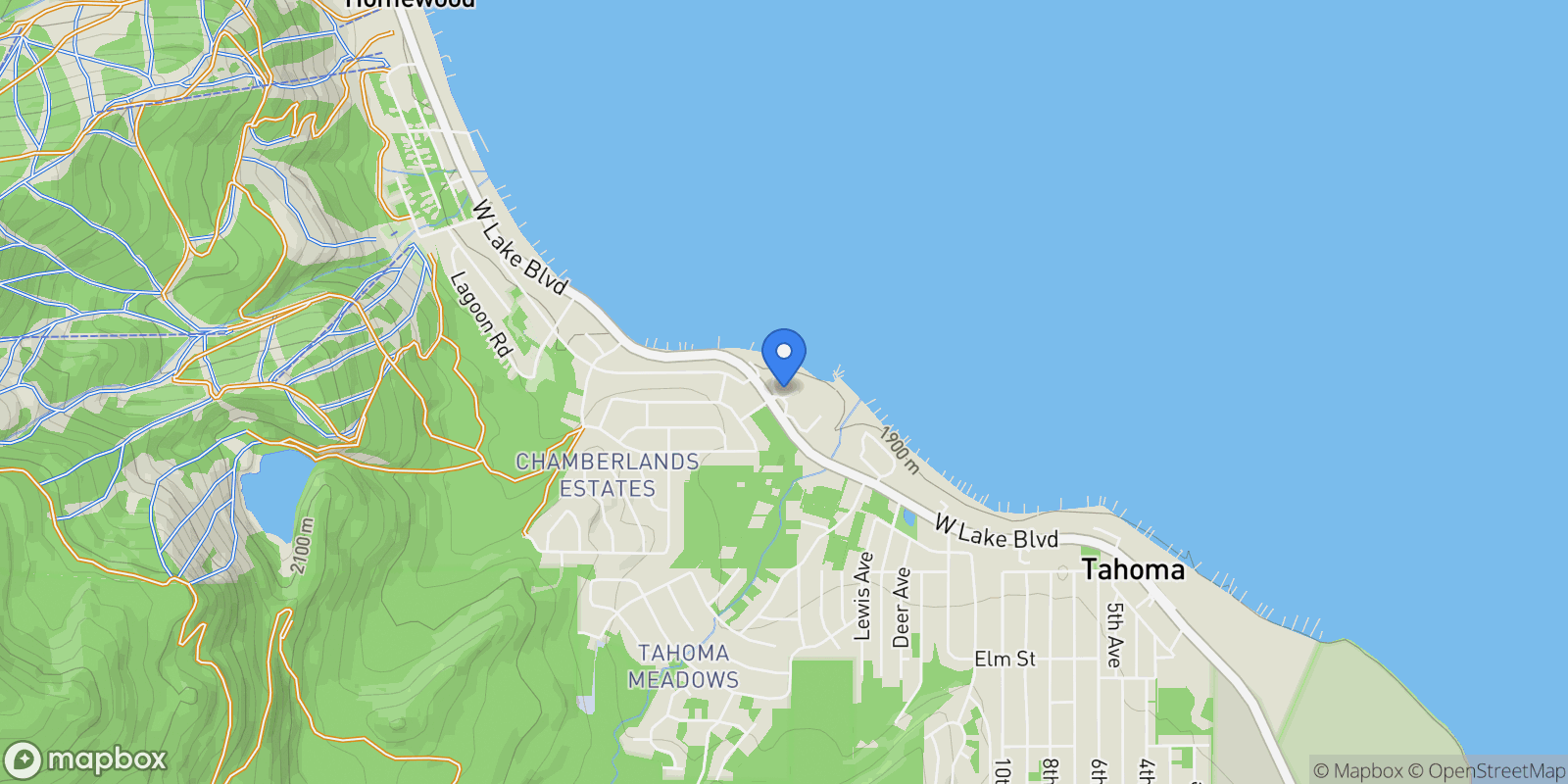 Map showing 6400 West Lake Boulevard #2 , Tahoma, CA 96142, Tahoma, California, United States.