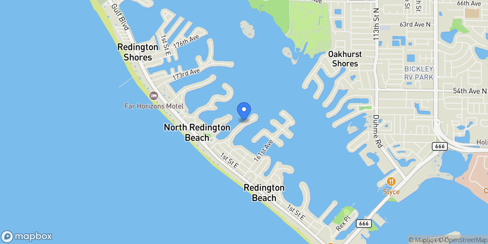 Map showing 16480 REDINGTON DRIVE, REDINGTON BEACH, FL, 33708, USA, Madeira Beach, Florida, United States.