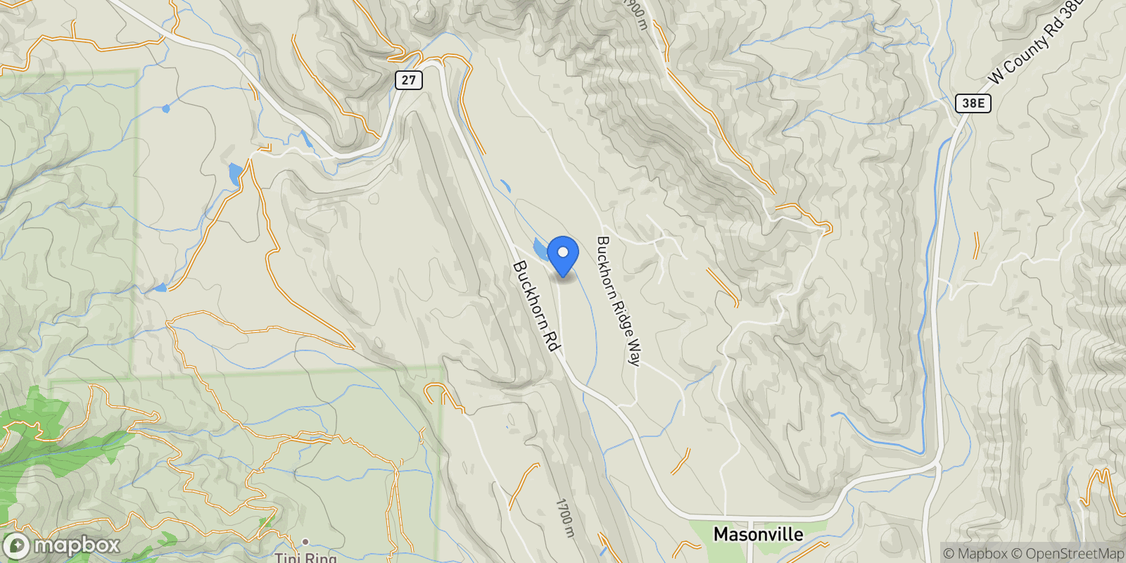 Map showing 9840 Buckhorn Rd , Loveland, CO 80538, Loveland, Colorado, United States.