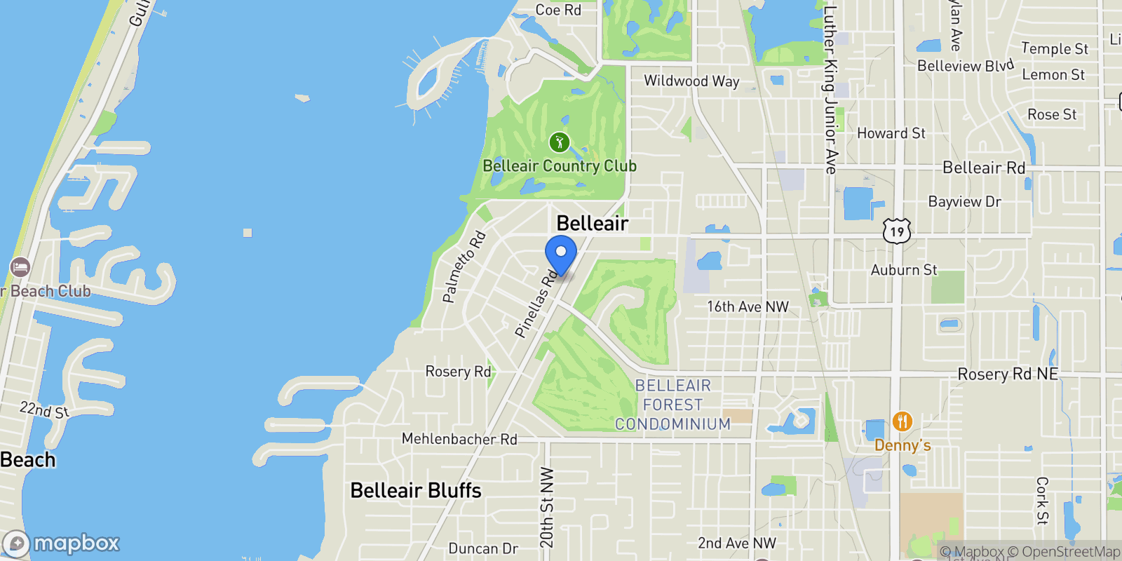 Map showing 1336 INDIAN ROCKS ROAD, BELLEAIR, FL, 33756, USA, Clearwater, Florida, United States.