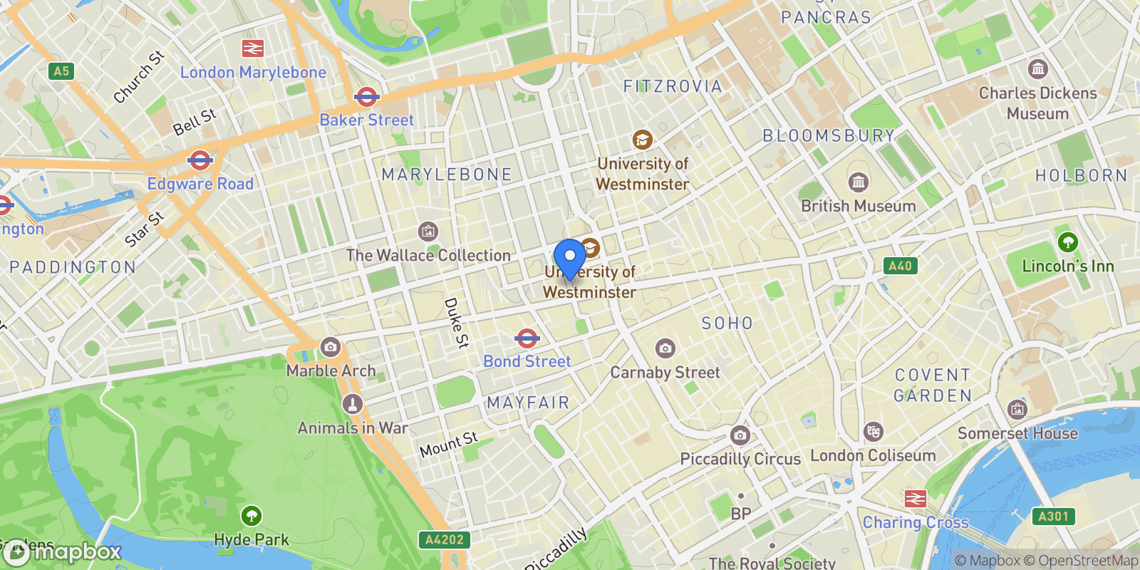 Map showing Picton Place, London, England, United Kingdom.