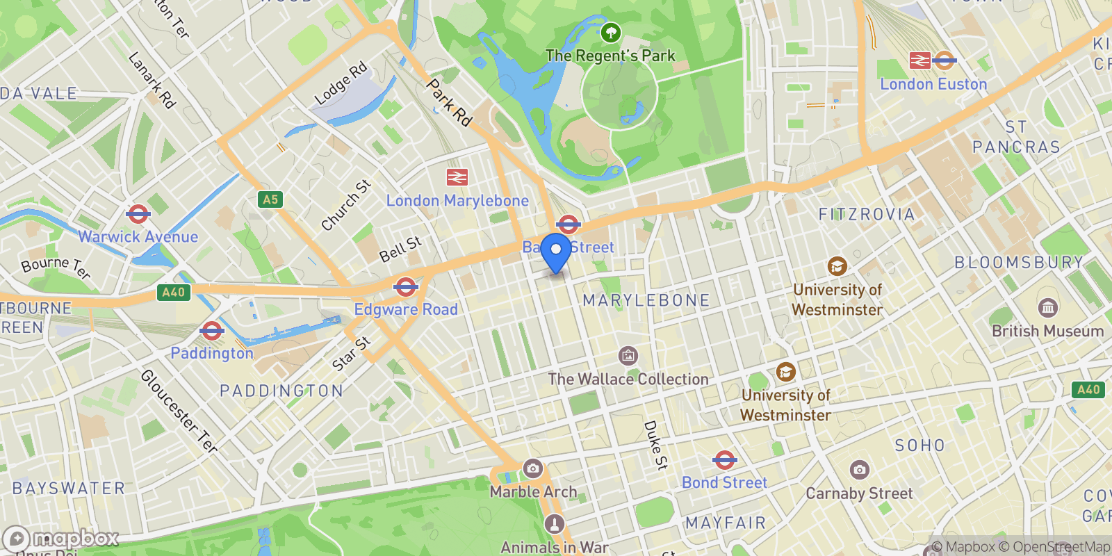 Map showing London, England, United Kingdom.