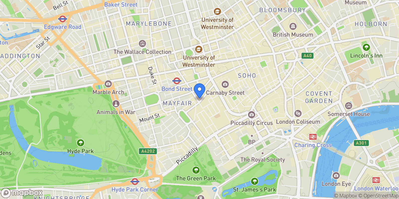 Map showing 4 Queen Street, London, England, United Kingdom.