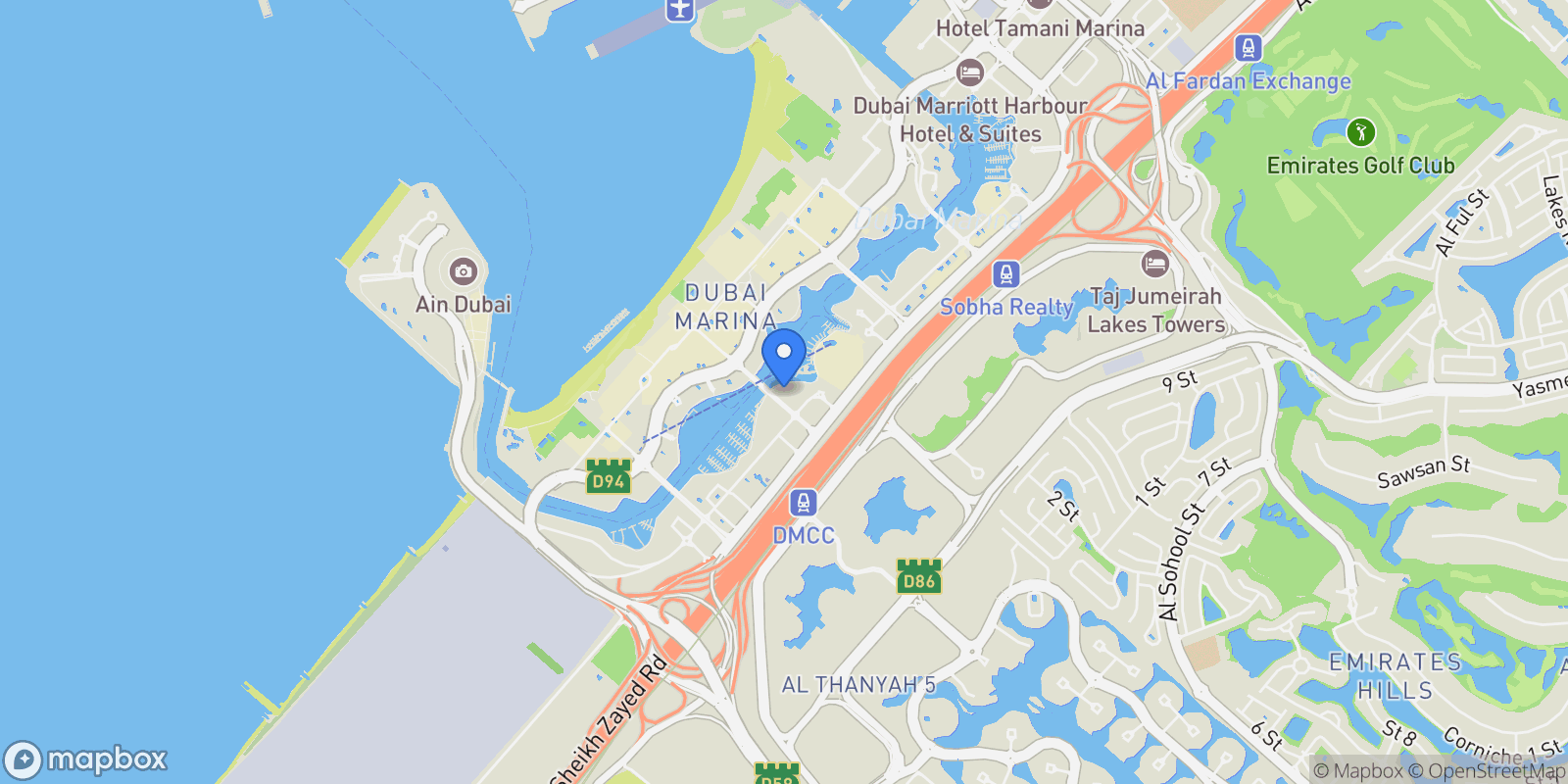 Map showing Silverene Tower - Dubai Marina - Dubai - United Arab Emirates, Dubai, Dubai, United Arab Emirates.