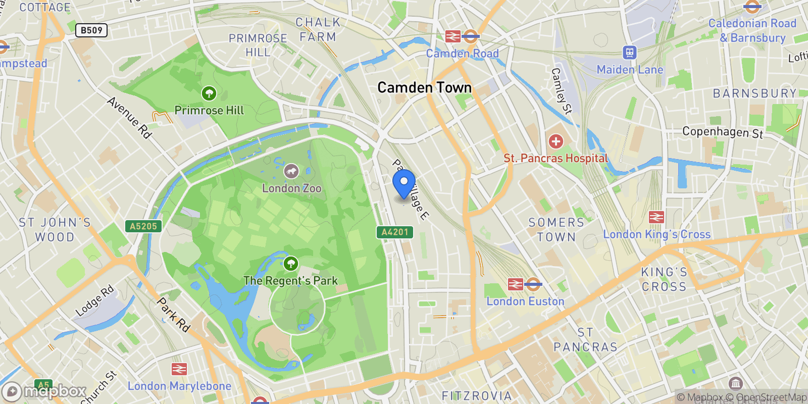 Map showing Nottingham Terrace, London, England, United Kingdom.