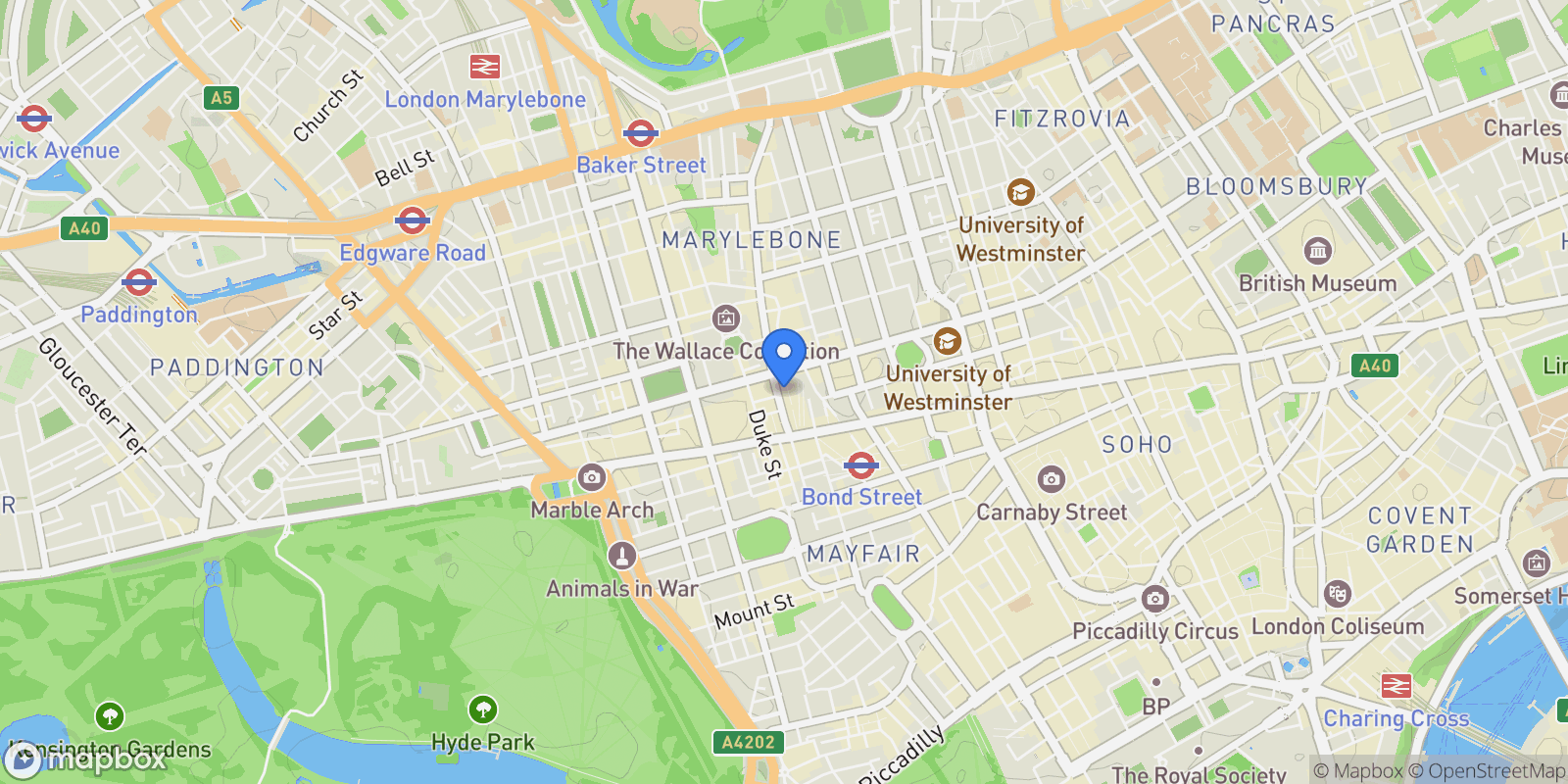 Map showing Sager House, Mayfair, London, England, United Kingdom.
