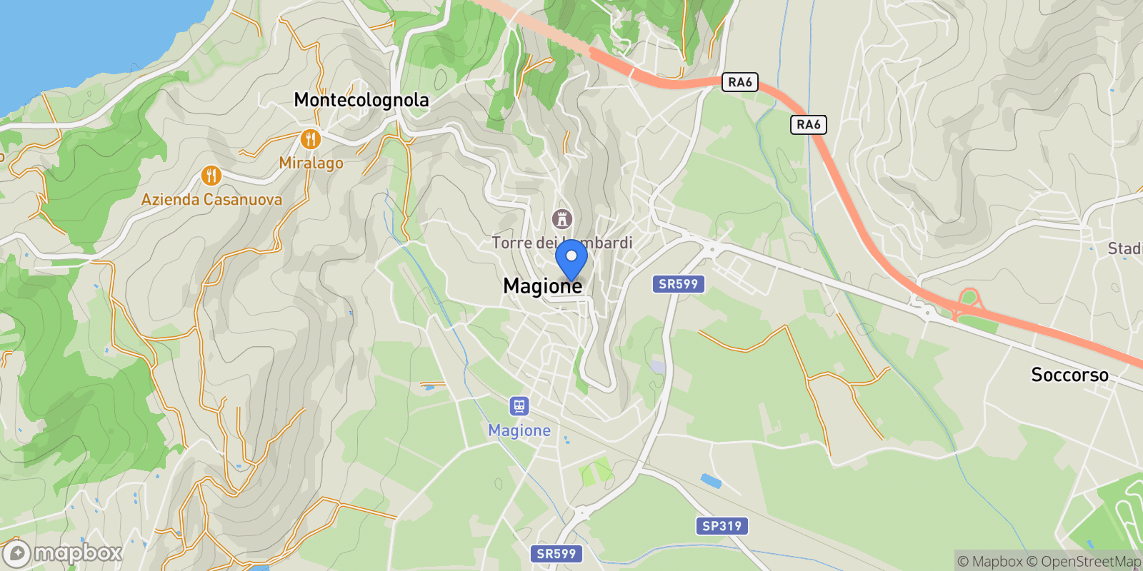 Map showing Strada Giacomo Leopardi, Soccorso, Magione, Perugia, Umbria, 06063, Italia, Italy, Bacanella, Umbria, Italy.