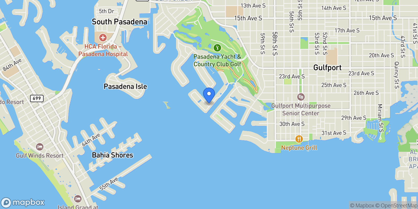 Map showing 2813 KIPPS COLONY DRIVE S, ST PETERSBURG, FL, 33707, USA, St. Petersburg, Florida, United States.