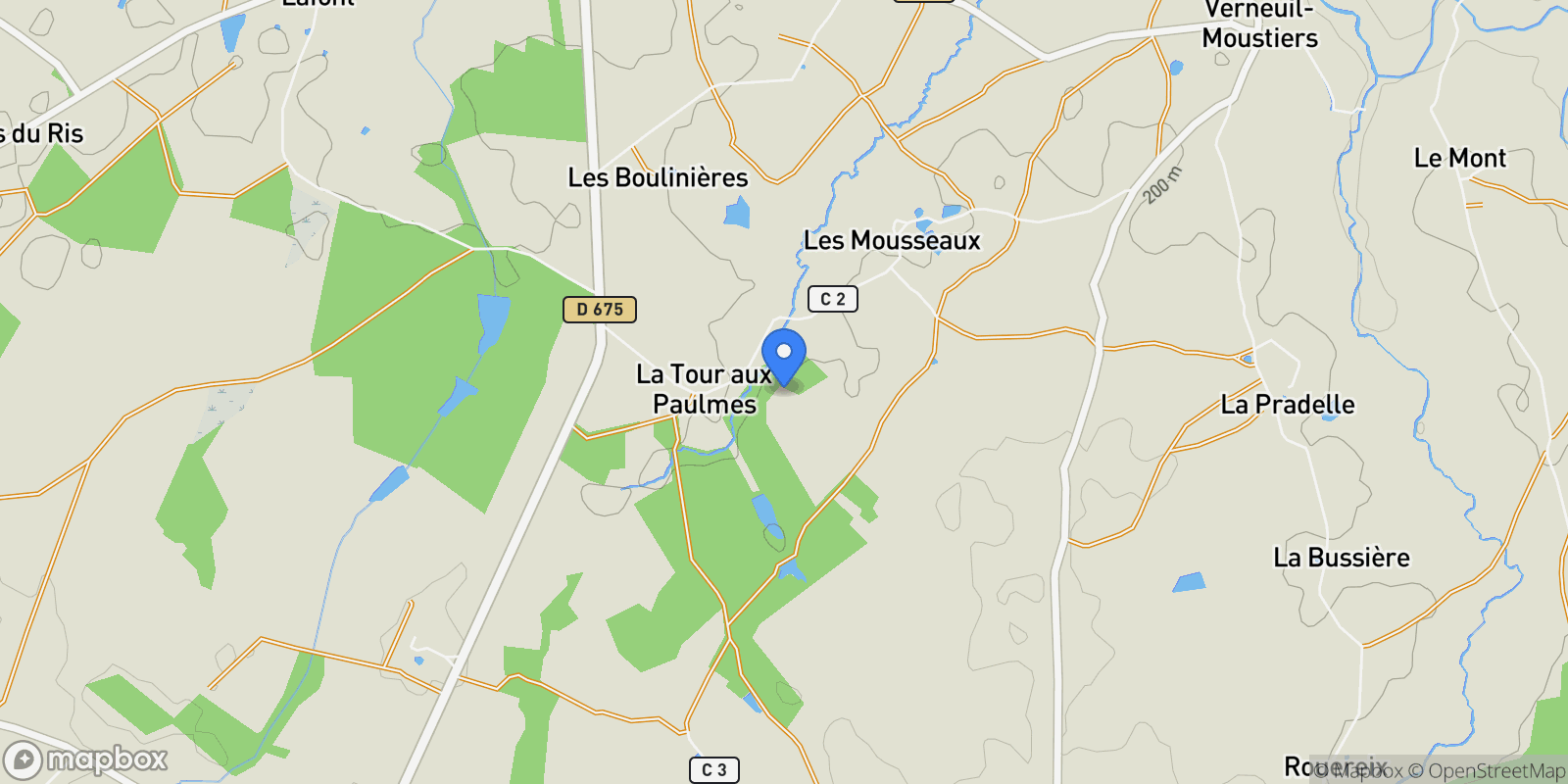 Map showing Verneuil-Moustiers, Nouvelle-Aquitaine, France.