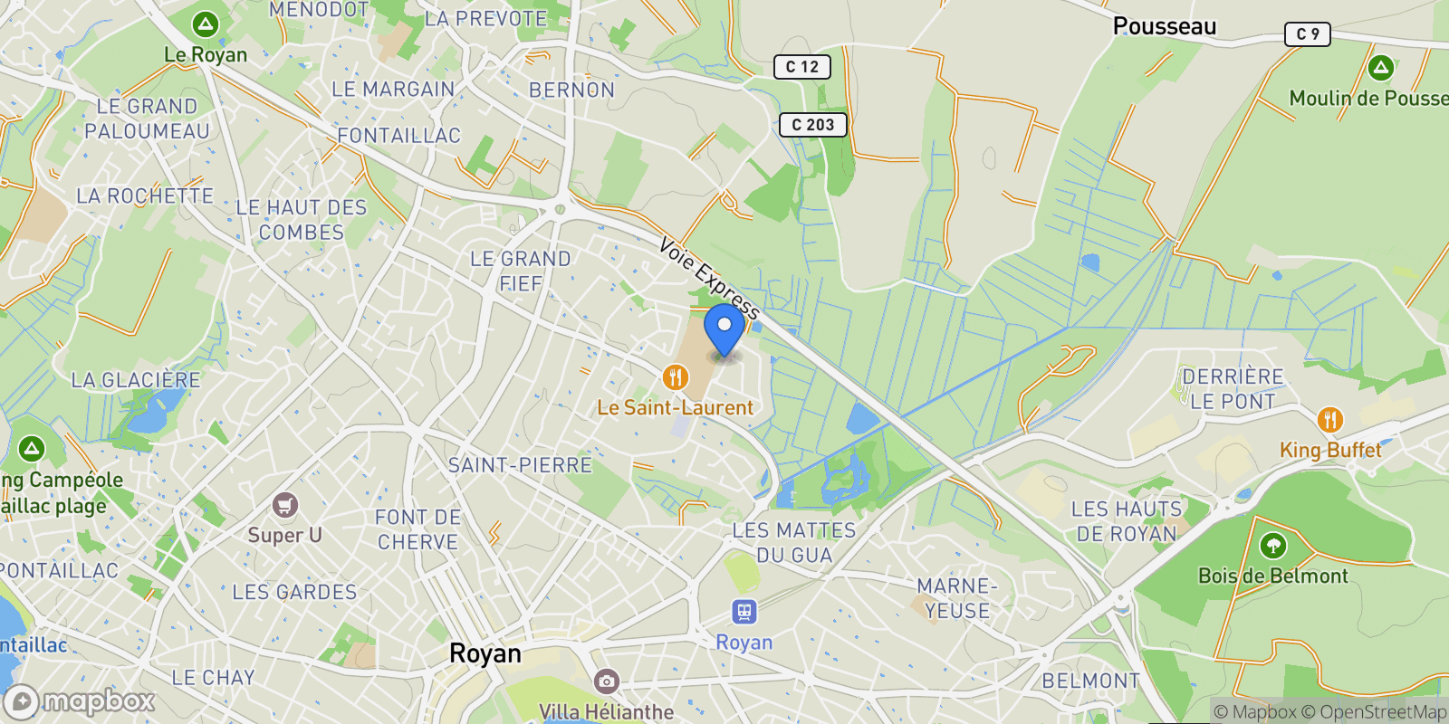 Map showing Royan, Nouvelle-Aquitaine, France.