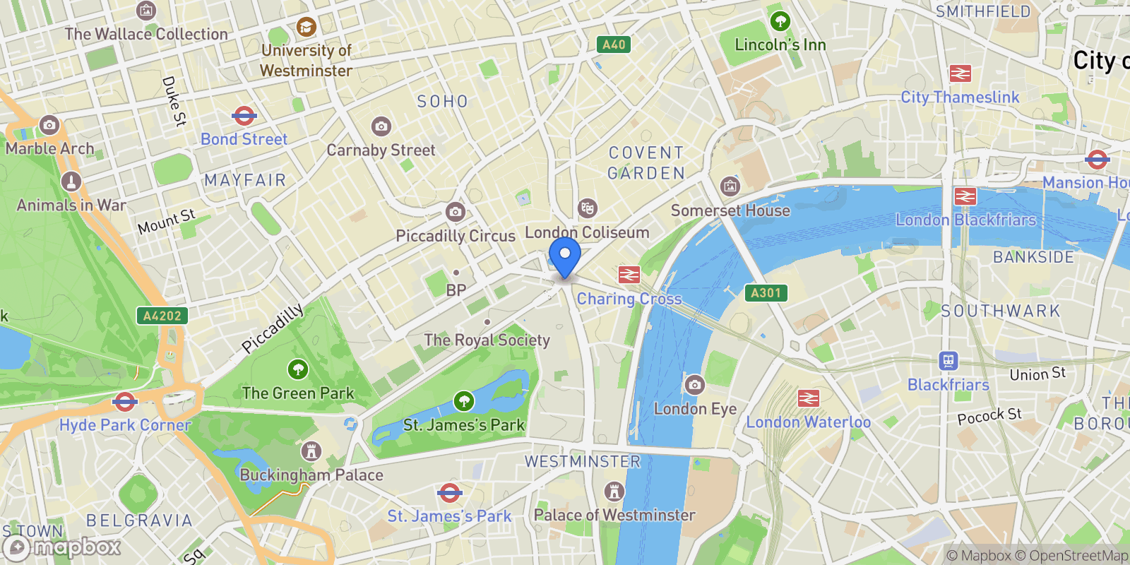 Map showing London, England, United Kingdom.