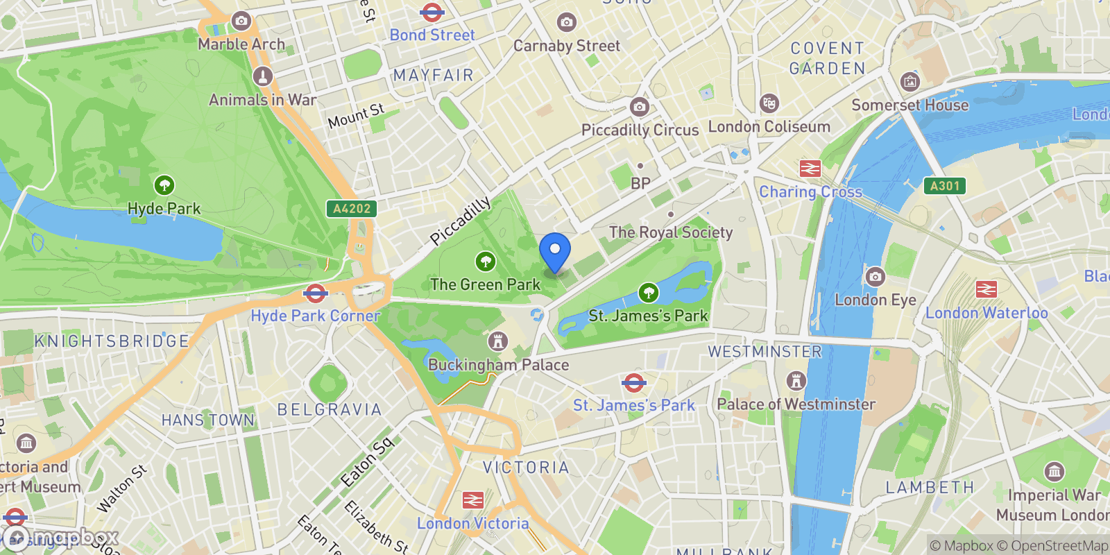 Map showing Arlington House, Arlington Street, London, England, United Kingdom.