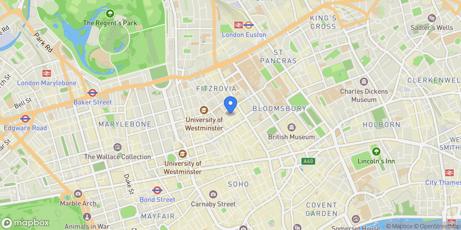 Map showing London, England, United Kingdom.