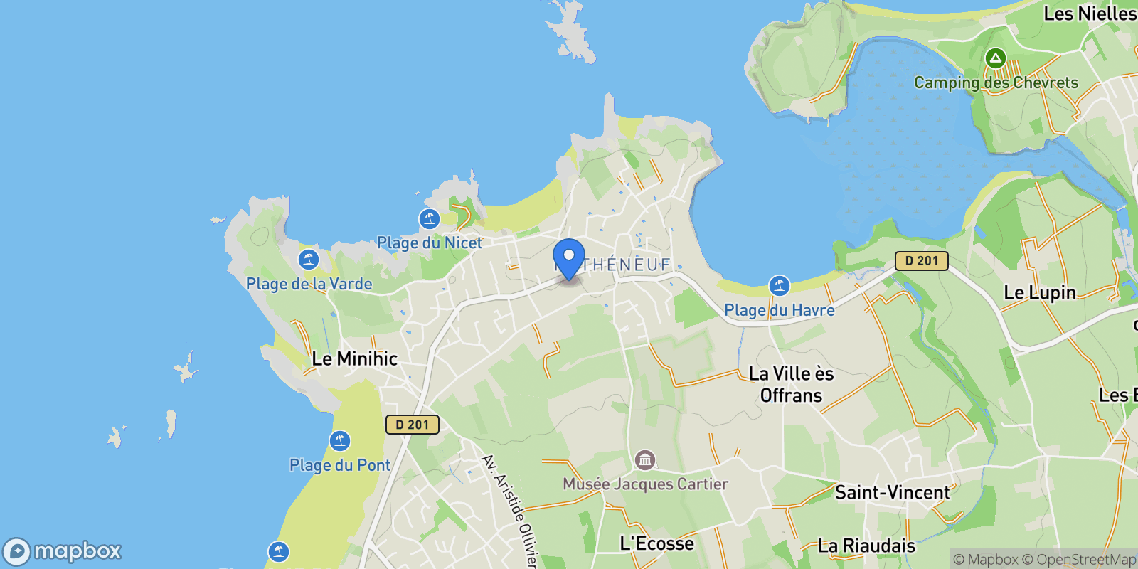 Map showing Saint-Malo, Brittany, France.