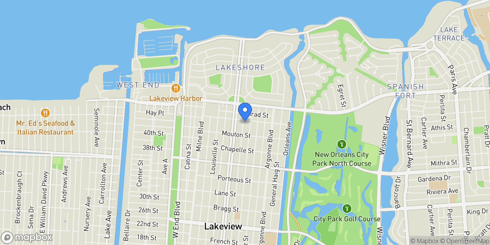 Map showing 6971 Vicksburg Street , New Orleans, LA 70124, New Orleans, Louisiana, United States.