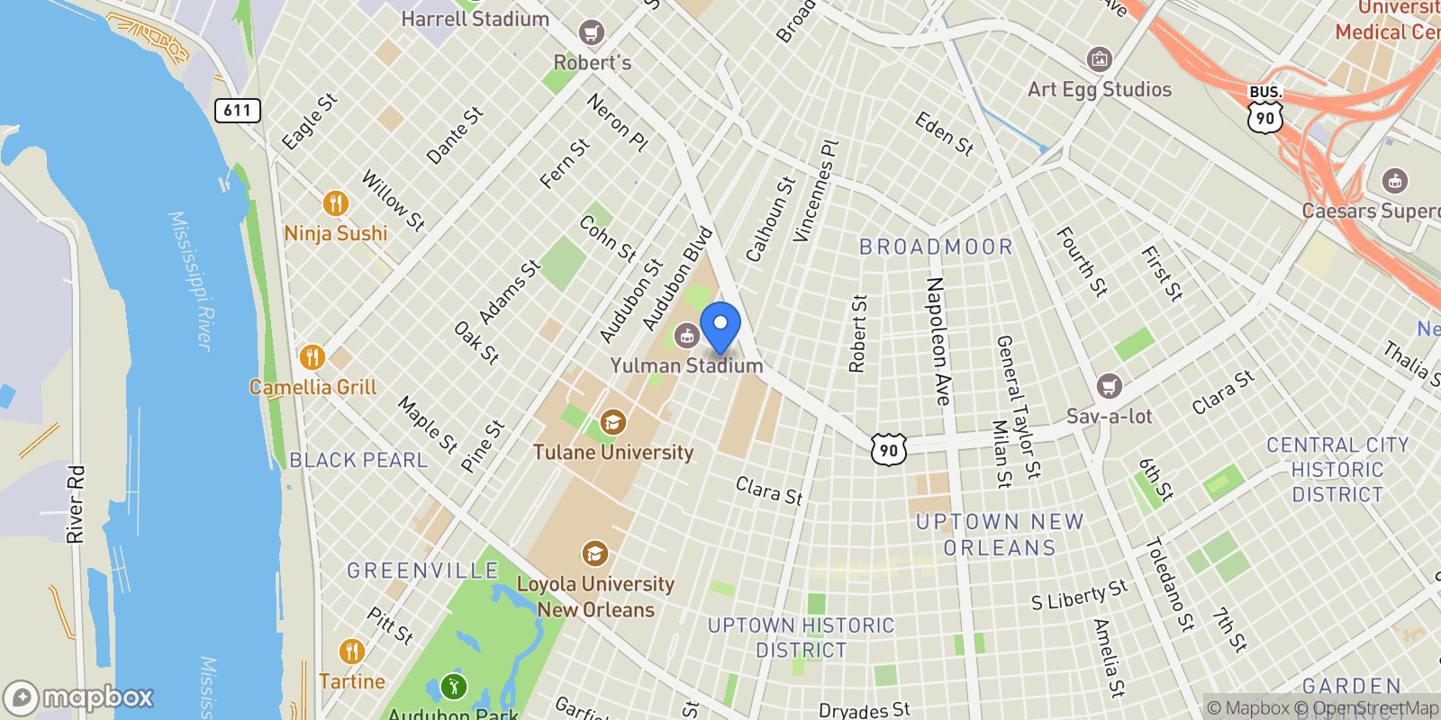 Map showing 2830 Palmer Avenue , New Orleans, LA 70118, New Orleans, Louisiana, United States.